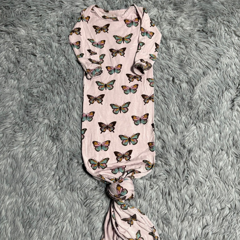 Emerson & Friends Bamboo Knotted Gown Butterflies Newborn 0-3 Months Soft